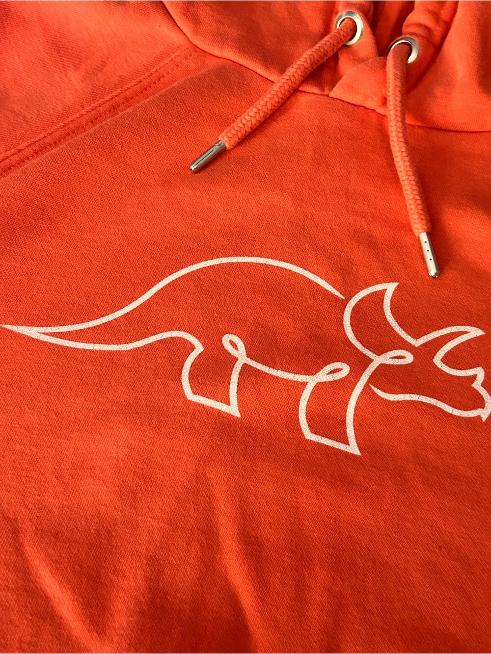 Try Guys Tryceratops Hoodie Sweatshirt Orange Medium Organic